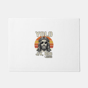 Lustiges Jesus Vintage-Sonnenuntergangs-Gravur-Zit Fußmatte