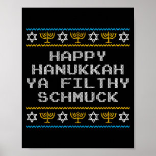 Lustiges jüdisches Chanukka Ya schmutziger Freund Poster