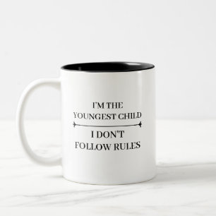 LUSTIGES JÜNGSTES KIND COOLE ZITATE INDIVIDUELLER  ZWEIFARBIGE TASSE