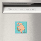 lustiges Junk-Futter gestopftes Schwein mit Bauchs Magnet (In Situ (Geschirrspüler))