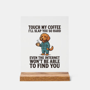 Lustiges Kaffee-Hund Vintage Gravur Shirt Design_1 Acrylschild