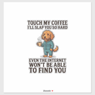Lustiges Kaffee-Hund Vintage Gravur Shirt Design_1 Aufkleber