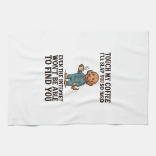 Lustiges Kaffee-Hund Vintage Gravur Shirt Design_1 Geschirrtuch