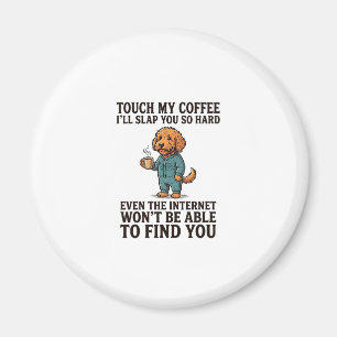 Lustiges Kaffee-Hund Vintage-Gravur-Shirt-Design_1 Magnet