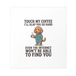 Lustiges Kaffee-Hund Vintage Gravur Shirt Design_1 Notizblock