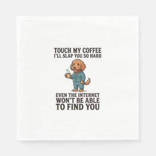 Lustiges Kaffee-Hund Vintage Gravur Shirt Design_1 Serviette