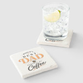 Lustiges Kaffee-Liebhaber-Vater-Design Steinuntersetzer (Seitenansicht)