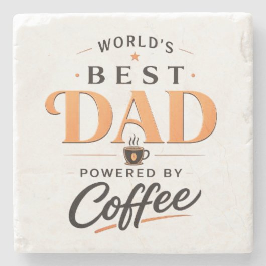 Lustiges Kaffee-Liebhaber-Vater-Design Steinuntersetzer (Vorderseite)