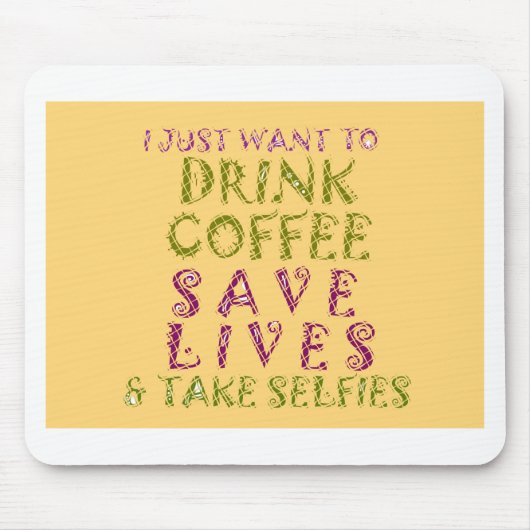 Lustiges Kaffee-Selfie-Zitat-Design Mousepad (Vorne)