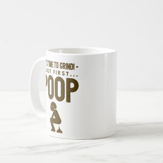 Lustiges Kaffee-Tassen-Geschenk - Zeit zu reiben, Kaffeetasse (Vorderseite Links)