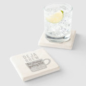 Lustiges Kaffee-Zitat Deja Gebräu Steinuntersetzer (Seitenansicht)