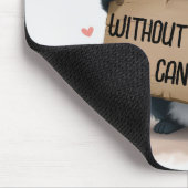 Lustiges Kaffeemotto mit Cartoon-Katze Mousepad (Ecke)