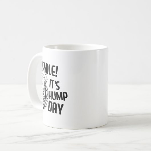 Lustiges Kamel-Lächeln! Es ist Mittwoch Lustiger M Kaffeetasse (Vorderseite Links)