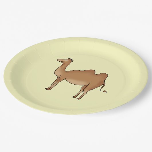 lustiges Kamel Pappteller (Schrägansicht)