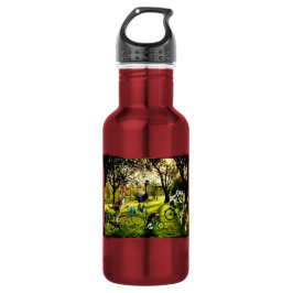 Lustiges Känguru Koala Wombat Emu Radfahren Edelstahlflasche