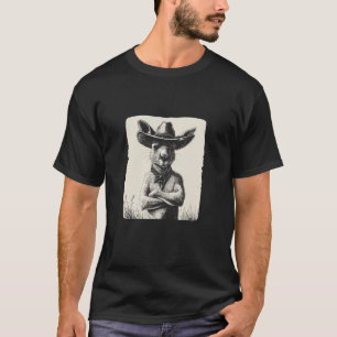Lustiges Känguru mit Cowboyhut-Kostüm T-Shirt