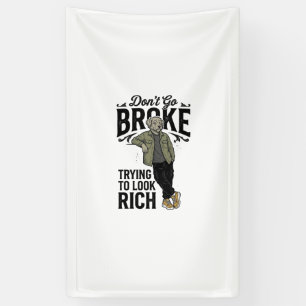 Lustiges kaputtes aber reiches Vibes Vintage-Hund- Banner