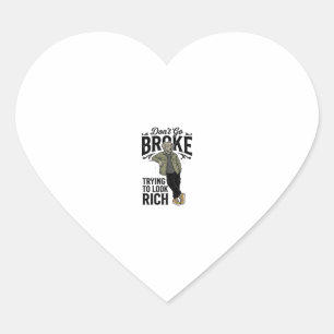 Lustiges kaputtes aber reiches Vibes Vintage-Hund- Herz-Aufkleber