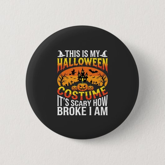 Lustiges kaputtes Halloween-Kostenüm Grusel-Haus-D Button (Vorderseite)