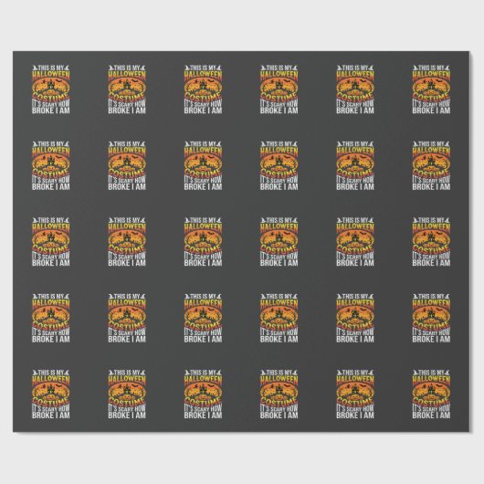 Lustiges kaputtes Halloween-Kostenümdesign für ein Geschenkpapier (Flach)