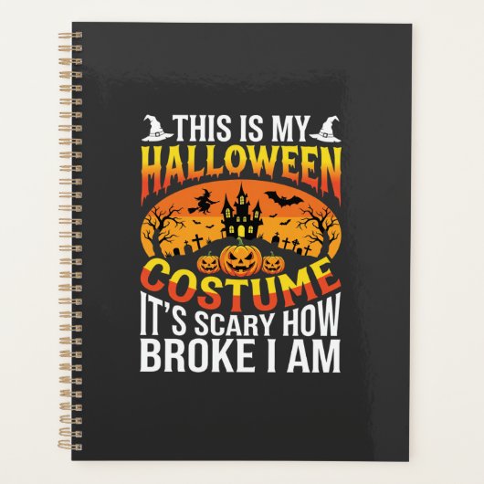 Lustiges kaputtes Halloween-Kostenümdesign für ein Planer (Vorderseite)