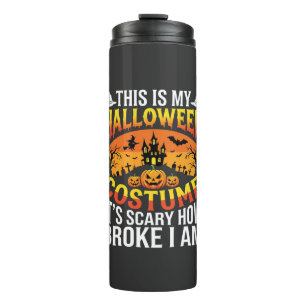 Lustiges kaputtes Halloween-Kostenümdesign für ein Thermosbecher