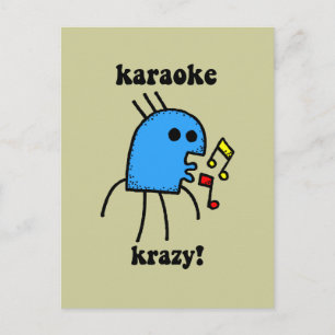lustiges Karaoke Postkarte