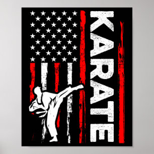 Lustiges Karate-Design 4. Juli USA Amerikanische F Poster