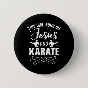 Lustiges Karate-Design für Mädchen Frauen Karate M Button