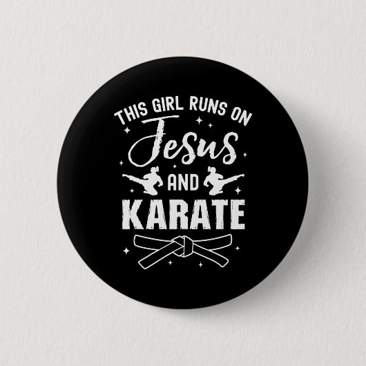 Lustiges Karate-Design für Mädchen Frauen Karate M Button (Vorderseite)