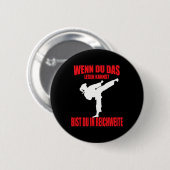 Lustiges Karate-Kickboxen-Taekwondo-Mädchen  Button (Vorne & Hinten)