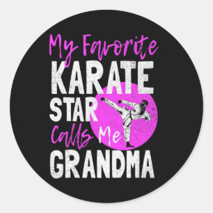 Lustiges Karate-Oma-Shirt Kampfsport-Geschenk G Runder Aufkleber