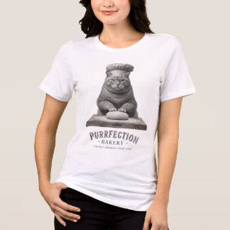 Lustiges Katz-Bäckerei-T-Shirt – „Purrfection Bake Tri-Blend Shirt