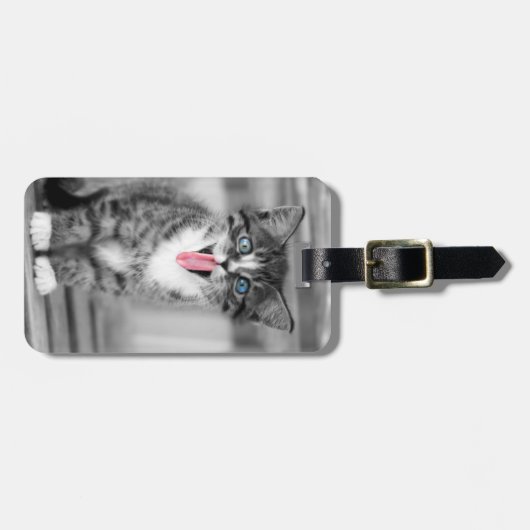 Lustiges Kätzchen Gepäckanhänger (Vorderseite horizontal)