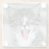 Lustiges Kätzchen Glasuntersetzer (Rückseite)