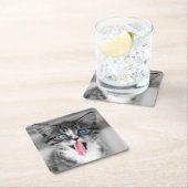 Lustiges Kätzchen Rechteckiger Pappuntersetzer (Vor Ort)