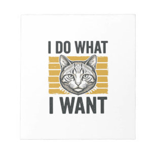 Lustiges Katze Ich Tue Was Ich Will Vintage Gravur Notizblock