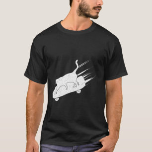 Lustiges Katze Skateboard Fahrendes Katzenliebhabe T-Shirt