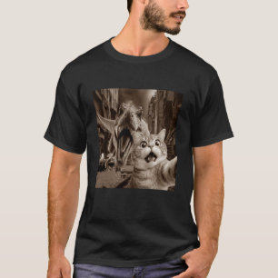 Lustiges Katze T-Rex Selfie u2013 Vintage Dinosaur T-Shirt