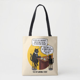 Lustiges Katzen-Büro-Humor-Netzwerktreffen-Meme-Ge Tasche