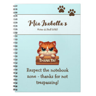 Lustiges Katzen-Danke-Pfoten-Notizbuch anpassbar Notizblock