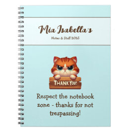 Lustiges Katzen-Dankeschön-Privacy-Notizbuch anpas Notizblock