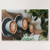 Lustiges Katzen-Design für Kaffee liebende Program Puzzle (Horizontal)