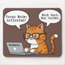 Lustiges Katzen-Design-Mauspad mit individuellem N