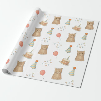Lustiges Katzen-Geburtstags-Geschenkpapier Geschenkpapier