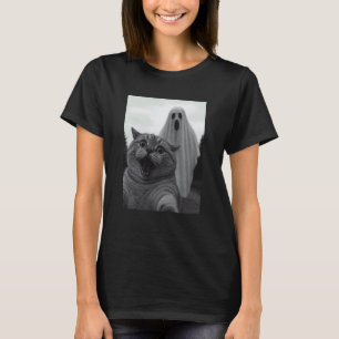 Lustiges Katzen-Geist-Selfie Halloween Mama Papa K T-Shirt