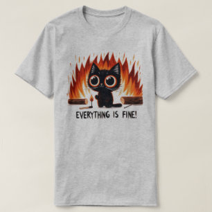 Lustiges Katzen Grafik T-Shirt - Alles ist in Ordn
