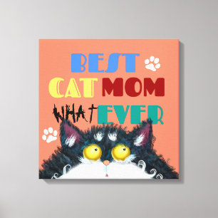 Lustiges Katzen-Mama-Humor-Design für Katzeneltern Leinwanddruck