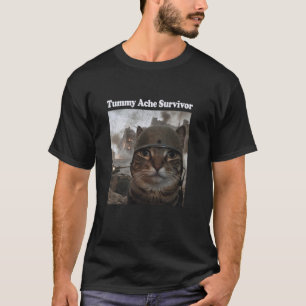 Lustiges Katzen-Meme Bauchschmerz Überlebender Sar T-Shirt