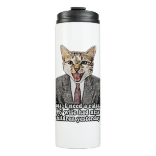 Lustiges Katzen-Meme für Katzenliebhaber und Katze Thermosbecher